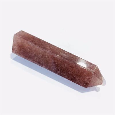 China Wholesale High Quality Natural Point Crystal Tower For Healing Quartz Strawberry From Europe for sale