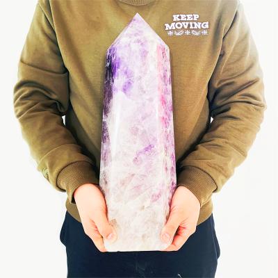 China Wholesale High Quality Natural Quartz Big Size Dreamy Amethyst Crystal Tower For Healing From Europe for sale