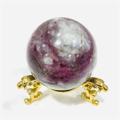 China Wholesale High Quality Natural Sphere Crystal Ball For Decoration Plum Blossom Tourmaline From Europe for sale