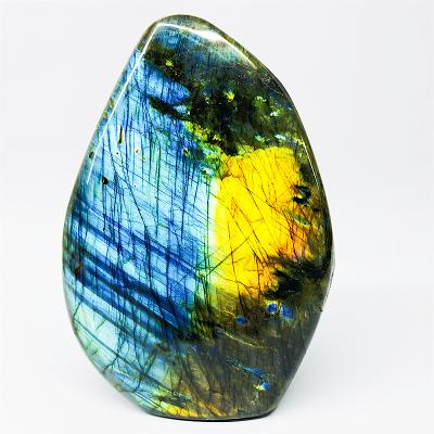 China Wholesale Natural Europe Gold Light Blue Labradorite Crystal Rough Healing Stone Purple For Home Decoration for sale