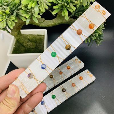 China Europe Crafts Wholesale Folk Crystal 7 Chakra Wand Selenite Stone Filling Dish For Healing for sale