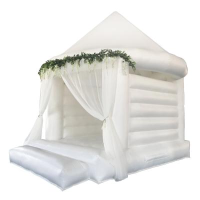 China White PVC Inflatable Combo Bounce House Inflatable Bouncy Castle Wedding Bounce House for sale