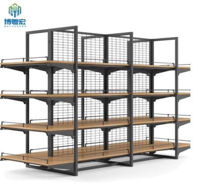 China Super Market Single Sided High Quality Customized Retail Rack Racks Store Retail Shelving Systems for sale