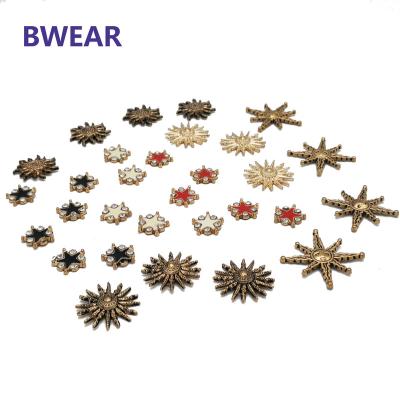 China Fashion Luxury Hot Copper Fix Shoes Decorative Trimming Star Bags Studs , Studs For Clothing for sale