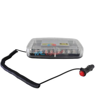 China Waterproof PC Lens 24 LED Traffic Light Vehicle LED Emergency Warning Strobes Mini Lightbar With Magnetic for sale