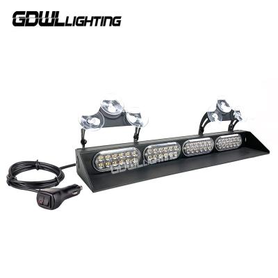 China Dual Color 48 LED Dual Dash Platform Emergency Vehicle Warning Lights Suction Cups Rear Mini Strobe Lightbar 43.5x4.5x9.6cm for sale