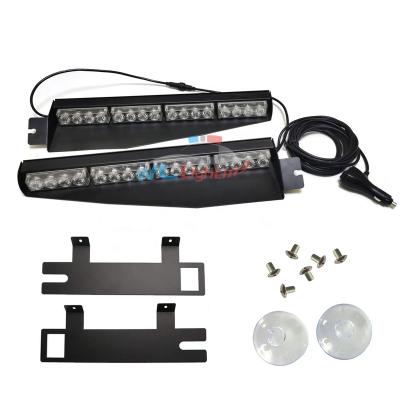 China Auto Lighting System 32W LED Blue Red Led Police Visor Light Emergency 12V Flash Strobe Led Dash Visor Warning Light Bar for sale