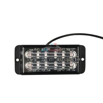 China 12LED AUTO Flash Emergency Vehicle Warning Emergency Truck Outdoor Safety Mount Led DUAL COLOR AMBER WHITE Car Grill Light for sale