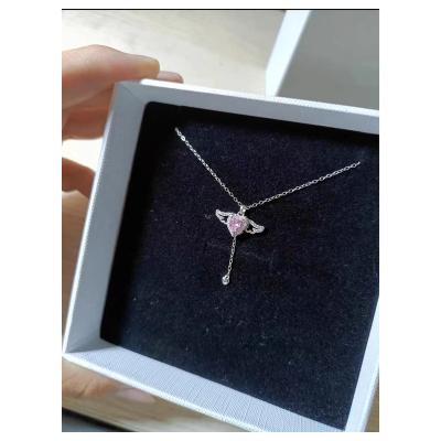 China Romantic Necklace Girls 925 Sterling Silver Light Luxury Small Cupid Heart Cupid Anniversary Celebration Valentine's Day Gift for Girlfriend for sale