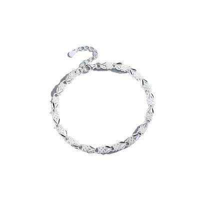 China 999 Sterling Silver four-leaf clover bracelet cute girl and couple 2023 new Valentine's Day birthday gift for sale