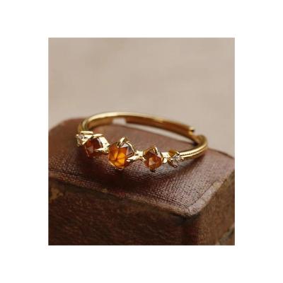 China Retro CLASSIC Orange Garnet Slot Ring for sale