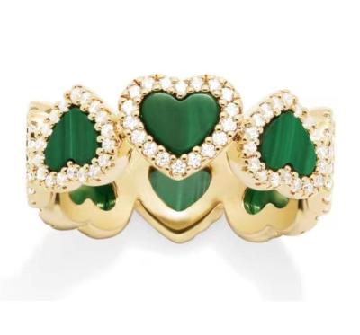 China CLASSIC Fashion Malachite Love Ring Female Simple Soulmate 18k Gold Ring for sale