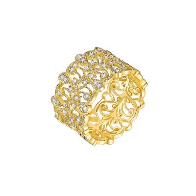 China Other 18k gold lace diamonds set in a vintage yard ring for sale