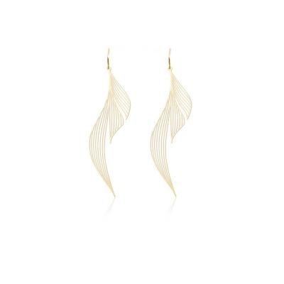 China elegant and simple half-leaf half-leaf earrings for sale