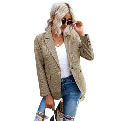 China 2021 Autumn Cut Out Elegant Female Anti-wrinkle Female Ladies Women Blazer tweed jacket for sale