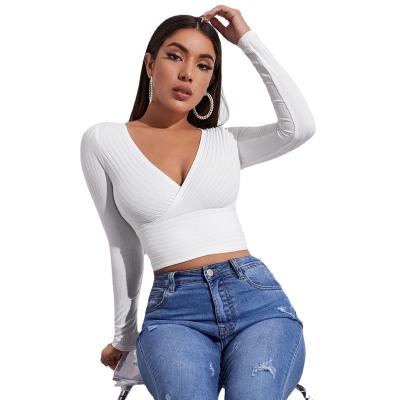 China 2021Spring New Design Women's Sweater Sexy Female Sweater Knitted Cropped Crop Top Anti-wrinkle for sale