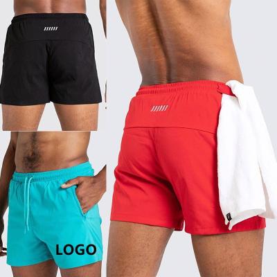 China QUICK DRY Custom Fitness Logo Men's Outdoor Running Towel Muscle Shorts Loose Casual Mens Beach Shorts for sale