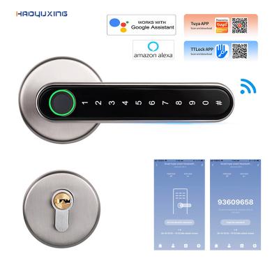 China Lever security Tuya waterproof wifi handle high quality simplified digital smart door locks for home door X13 for sale