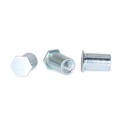 China High Quality M2 M2.5 M3 M3.5 M4 M5 M6 Heavy Industry Galvanized Carbon Steel Blue Hexagon Rivet Nuts Insert Nuts for sale