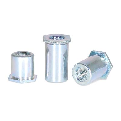 China High Quality Galvanized M3 Head Carbon Steel Stainless Steel Self Locking Through Hole Hex Rivet Self Locking Nut for sale