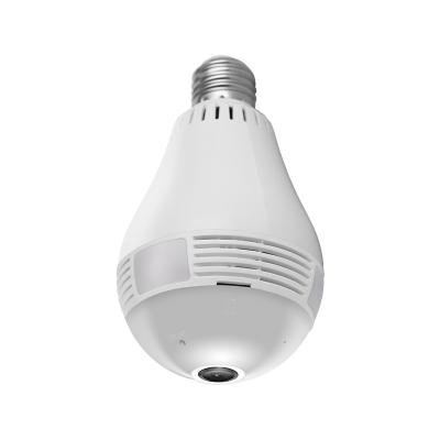 China Hot selling NIGHT VISION degree panoramic two way audio wifi 360 1080P VR led light bulb camera V380 night vision for sale