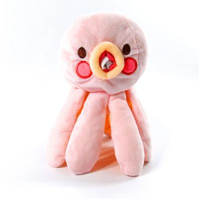 China Toy Leaking Treat Octopus Stored Interactive Pet Chew Toys Product Design High Quality Pet Soft Plush Toy for sale