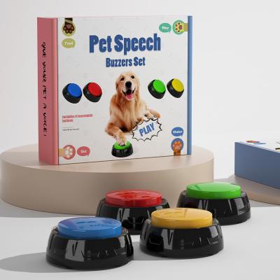 China Recordable Dog Stocked Fast Shipping Talking Buttons Pet Toys Interactive Buzzer Pet Communication Training for sale