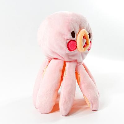 China New Product Pet Plush Toy Snack Treat Stuffed Octopus Interactive Stocked Disjointed Pet Chew Toys for sale