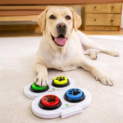 China Drop Shipping Stocked Interactive Pet Toys Speaking Button Set Ringers Language Communicate Pet Training for sale