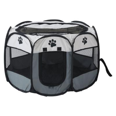 China Indoor Pet Cat Playpen Houses Portable Foldable Breathable Multi Sizes Use With Zipper Top Cover Pet Cages for sale