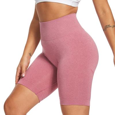 China Breathable Breathable Smile Shorts Burning Shaper Biker Shorts Half Grown Booty Women's Yoga Hip Shorts for sale