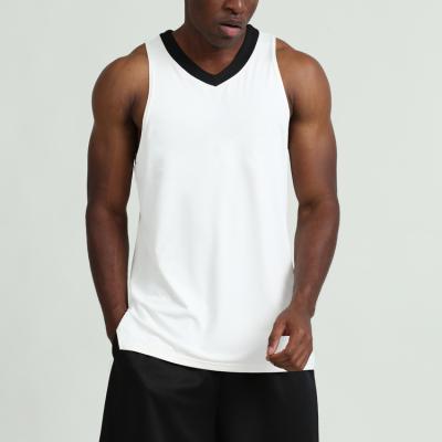 China QUICK DRY QUICK DRY Gym Sports New Design Slim Fit Sports Wear Mens V Neck Workout Training Tank Top Body Vest For Basketball for sale