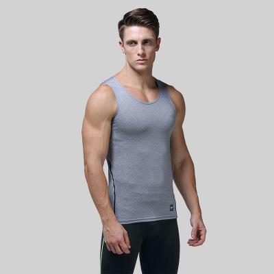 China Wholesale QUICK DRY Open Side Customs Officers Training Workout Men Black Quick Dry Breathable Sports Slim Fit Spandex/Polyester Tank Tops Gym for sale