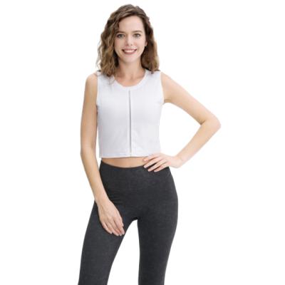 China New Popular Women's Round Design QUICK DRY Crop Top Workout Neck Fitness Female Shaping Safety Yoga Workout Top Vest for sale