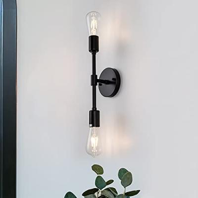 China Modern Modern Bathroom Wall Sconces, Industrial Wall Sconce Lighting For Bathroom 2-Light Matte Black Bathroom Vanity Light Fixtures for sale