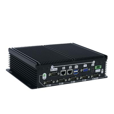 China Intel J1900 Quad Core LAN Double Onboard Computer 2G Ports Ram Linux Embedded Pure Aluminum Fanless Industrial PC for sale