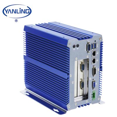 China Fanless Automation Pure Aluminum Professional Control Intel Mini Industrial PC With External PCI 2 Express Slot for sale