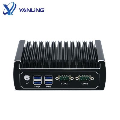 China Mini Computer Fanless PC Core i3/i5 Dual Core Barebone Small Mini Yanling Fanless Pure Aluminum PC for sale