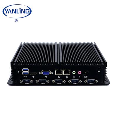 China Pure Aluminum PC Yanling Brand Industrial Dual Core i5 4300u Lan Embedded-SIM Slot 6 COM Computer for sale