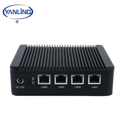 China YanLing itx quad core J1900 fanless pure aluminum nano pfsense firewall and vpn with 4*intel LAN for sale