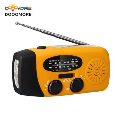 China AM/FM radio LED torch; Micro USB mobile charger; Solar panel ; Outdoor Portable Power Bank 600mAh Solar Crank Emergency Survival Dooomore AM/FM Crank Radio For Home Bright Flashlight for sale