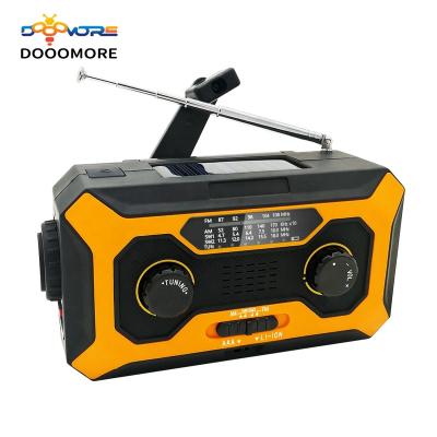 China SOS alert; Headphone jack; Power display; Dooomore Low Speaker In Solar Battery Powered Radio Small Mini Rechargeable Portable Current Backup AM FM Short Wave Kit Switch Radio for sale