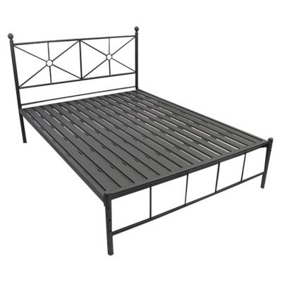 China Other Design Simple Modern Classical Hotel Bedroom Furniture Metal Double Bed Metal Free Sample King Size Iron Bed for sale