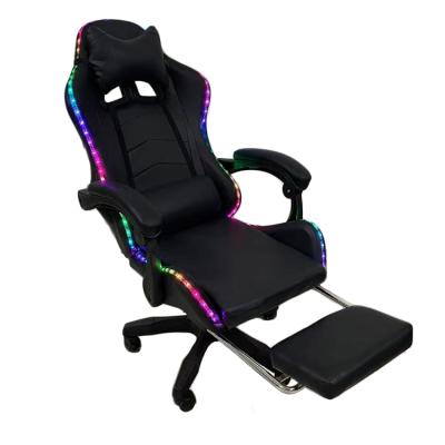 China (Size)Adjustable Cheap Gaming Chair Racing Office Chair High Back Reclining Gaming Chair With Led Light for sale