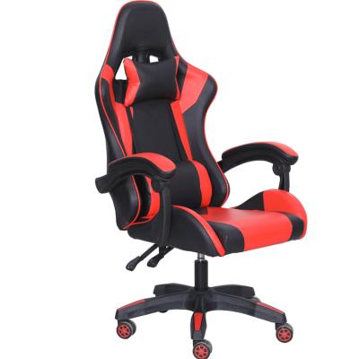 China Free Sample Dropshipping Adjustable PC Leather Silla Gamer Racing Computer Reclining Led Gaming Chair With Footstool for sale