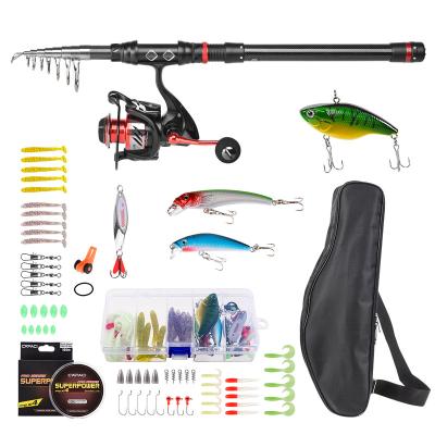 China Carbon Portable Fishing Rod and Reel Combos Come With All Accessories 64 Pcsfor Saltwater Carbon Fiber Telescopic Fishing Rod Set for sale