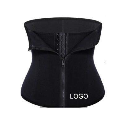 China Wholesale Antibacterial Zipper And Hooks Shaper Weight Loss Slimming Neoprene Waist Cincher Corset Waist Trainer for sale