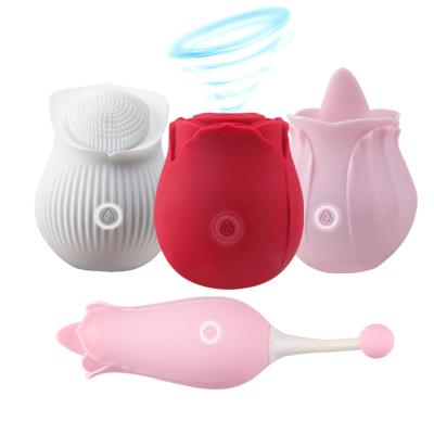 China 7 Mode S-hande Vibration Wireless Purple Red Yoni Rose Shaped Vibration Mounted Vibrator Sex Toys For Woman Clit Tongue Sucking Vibrator for sale