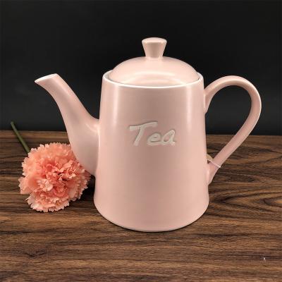 China Stocked Tending Products 2021 Modern Design Teapot With Lid Porcelain Ceramic Kettle Coffee Teapot for sale