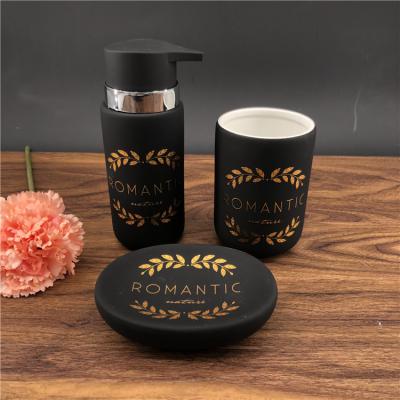 China Sustainable Model New Fashion Custom Design Bathroom Accessories Set Ceramic Bathroom Set Simple for sale